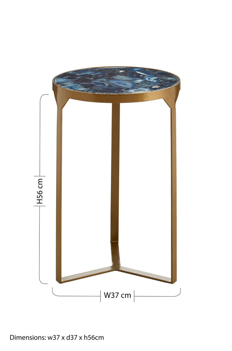 Vizzini Round Agate Side Table