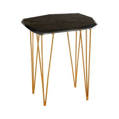 Relic Small Black Marble Top Side Table
