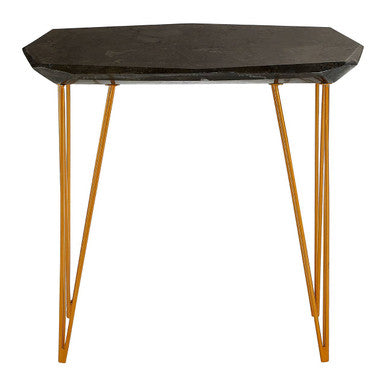 Relic Large Black Marble Top Side Table