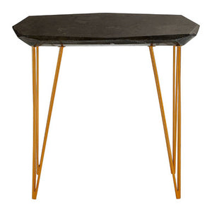 Relic Large Black Marble Top Side Table