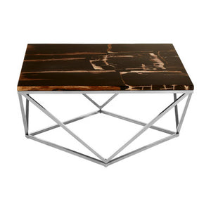 Relic Dark Petrified Wood Top Coffee Table