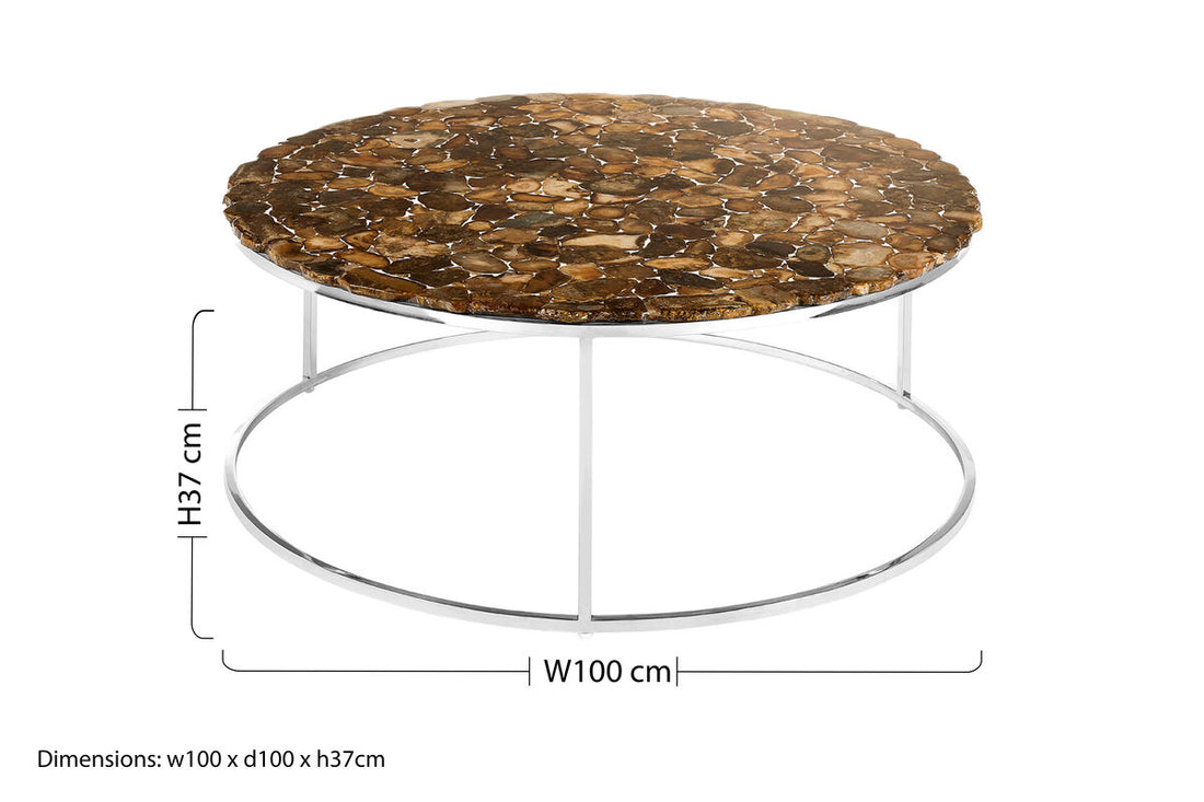 Relic Agate Top Round Coffee Table
