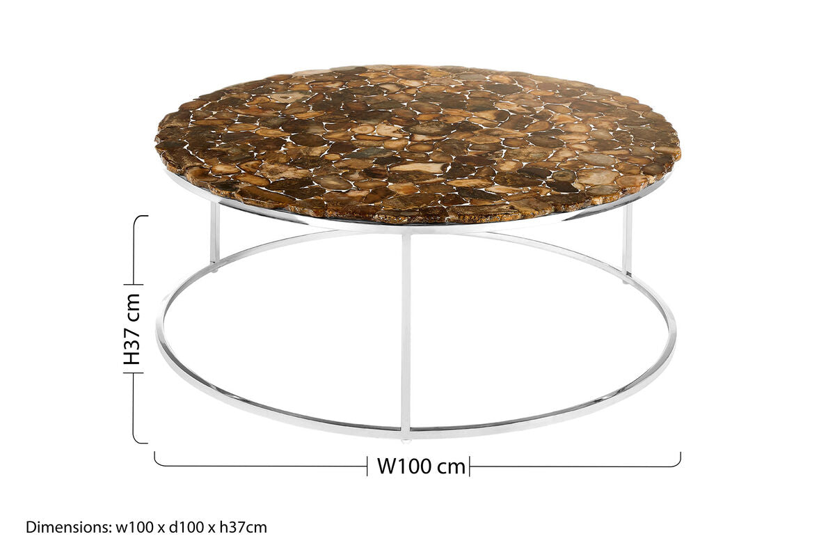 Relic Agate Top Round Coffee Table