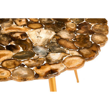 Relic Low Side Table With Agate Stone Top