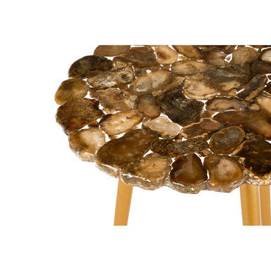 Relic Round  Side Table with Agate Top