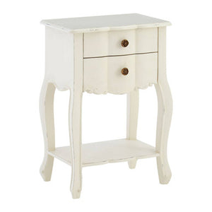 Loire 2 Drawer White Bedside Table