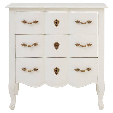 Loire 3 Drawer White Chest