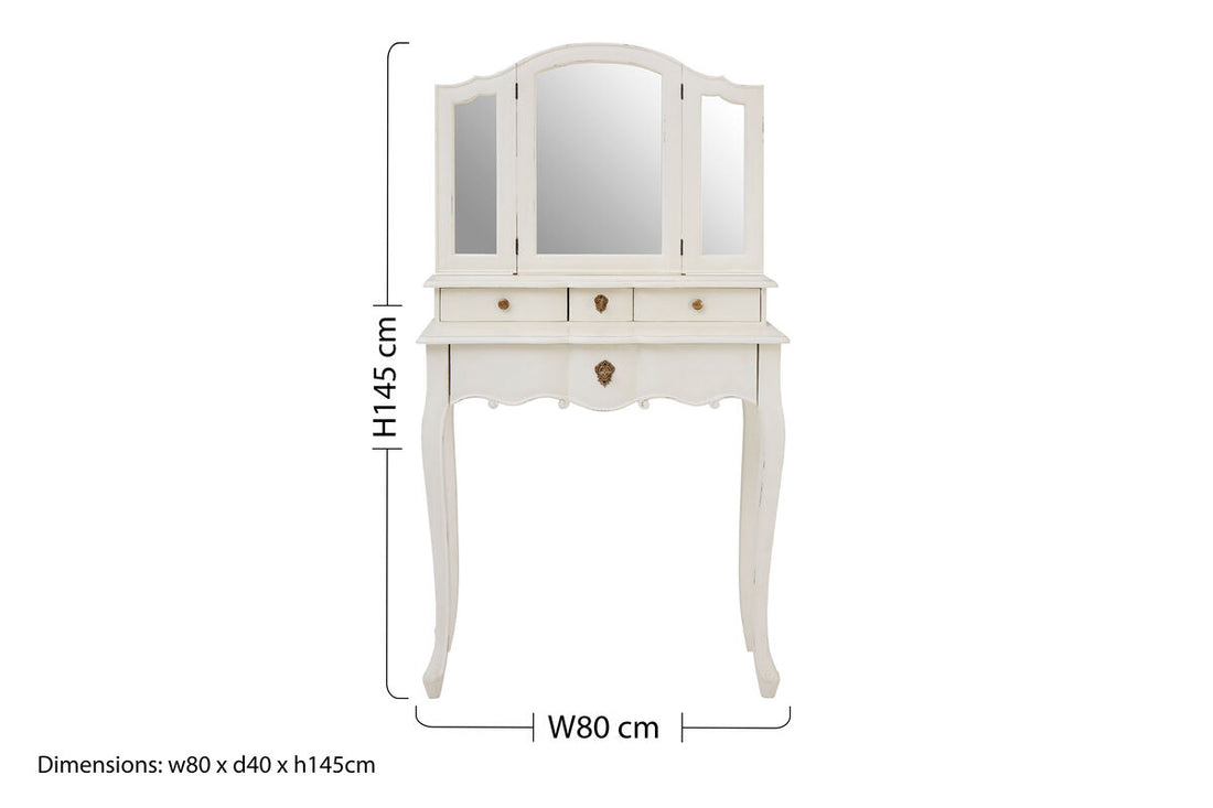 Loire Dressing Table With Mirror White - Image 9