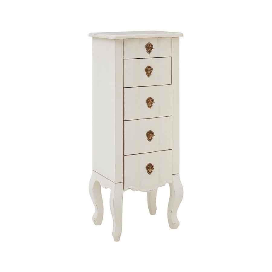 Loire 5 Drawer Small Chest White