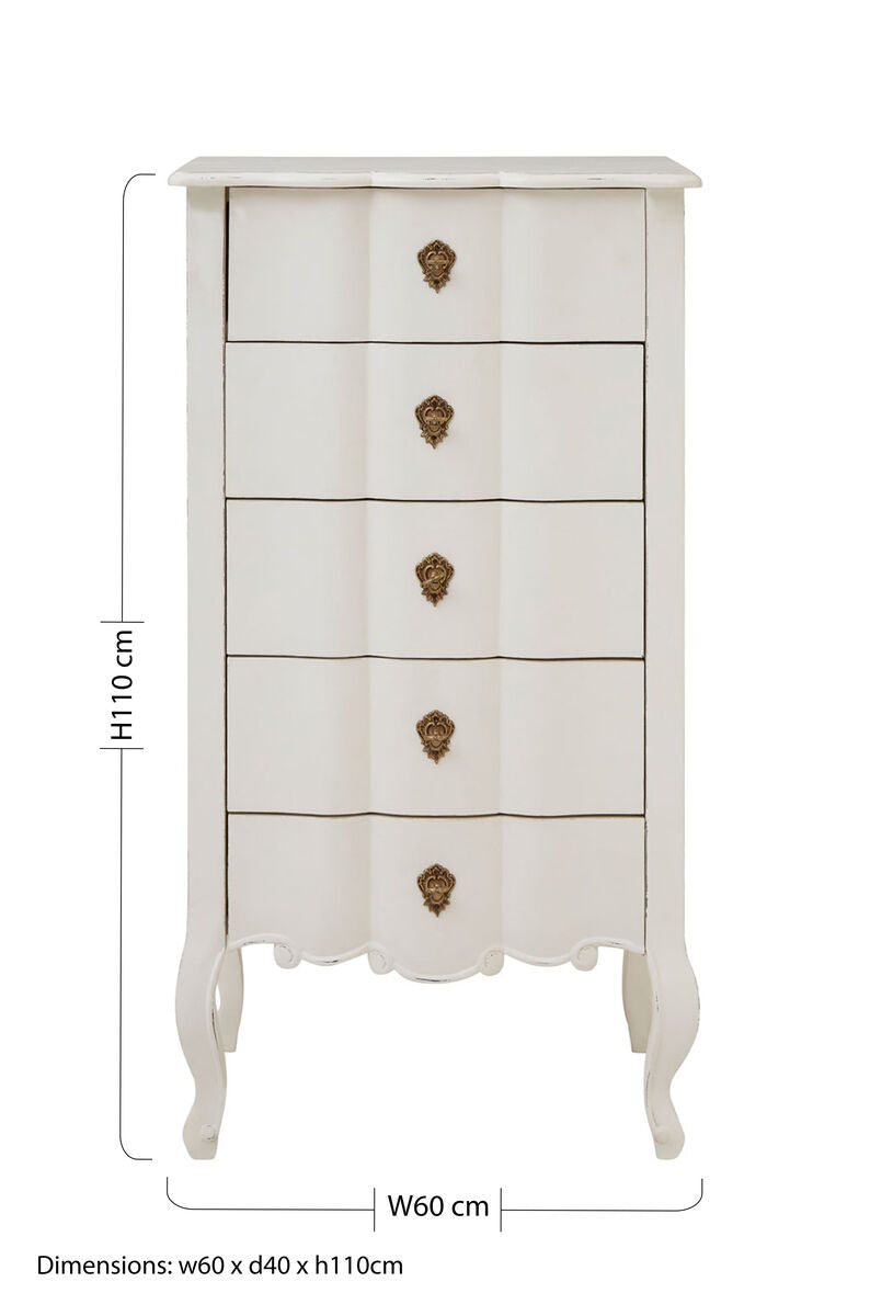 Loire 5 Drawer White Chest - Image 11