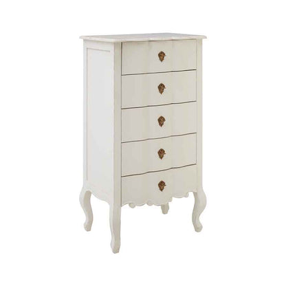 Loire 5 Drawer White Chest