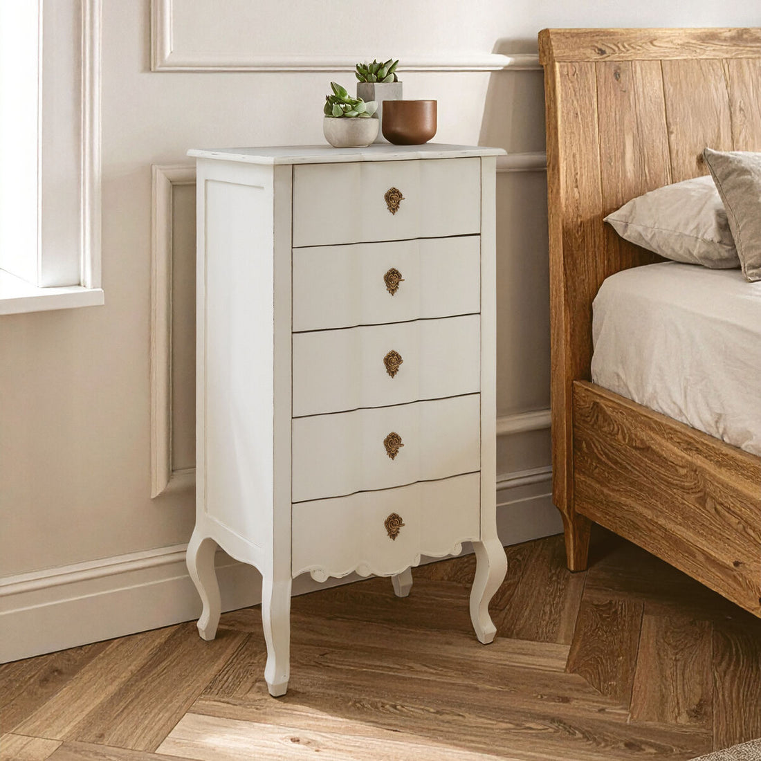 Loire 5 Drawer White Chest - Image 3