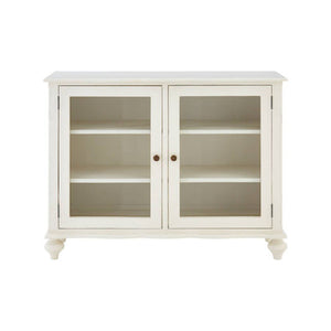 Loire White Wooden 2 Door Cabinet with Glass Doors