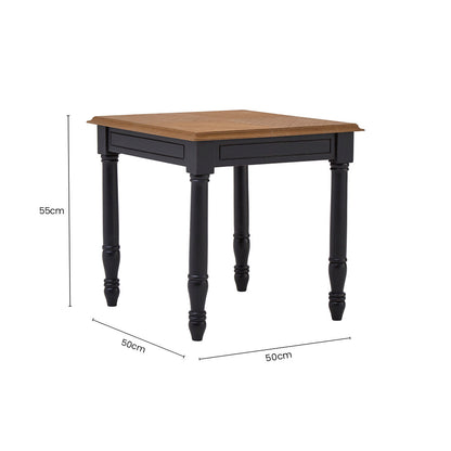 Black Side Table with Textured Bayur Wood and Carved Detail | Loire