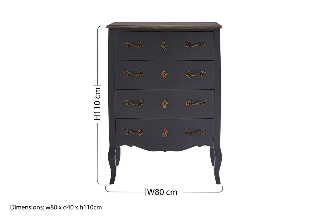 Loire 4 Drawer Dark Grey Chest - Image 11