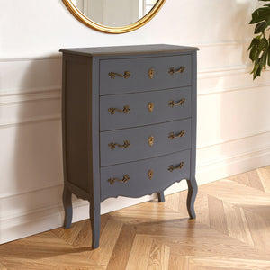 Loire Dark Grey Wooden 4 Drawer Chest