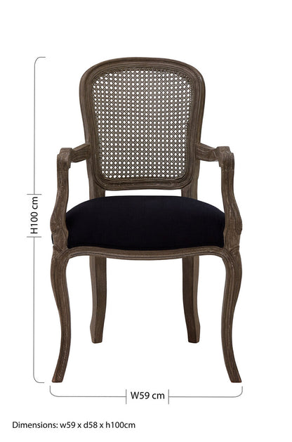 Loire Black Fabric Chair