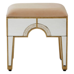 Knightsbridge Champagne Finish Mirrored Stool