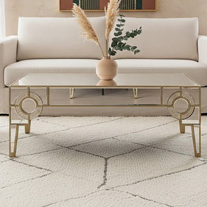 Knightsbridge Champagne Gold and Mirrored Coffee Table