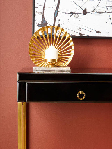 Kensington Townhouse Black Mirror Console Table With Gold Frame - Image 6