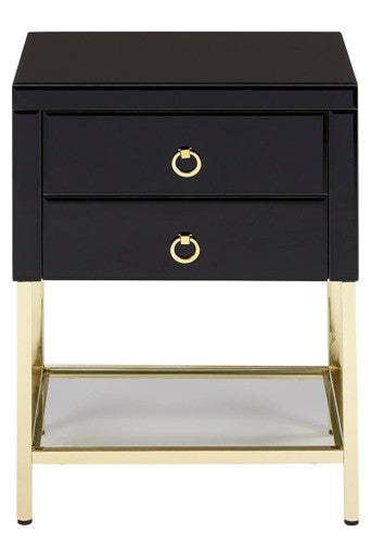Kensington Townhouse Black 2 Drawer Side Table