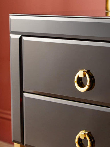 Kensington Townhouse Black 2 Drawer Side Table - Image 7