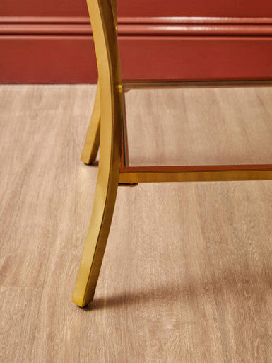 Kensington Townhouse Mirror Side Table With Gold Legs - Image 6