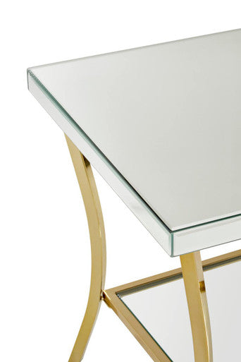 Kensington Townhouse Mirror Side Table With Gold Legs - Image 7