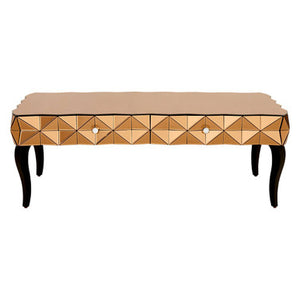 Soho Copper Faceted Mirror 4 Drawer Coffee Table