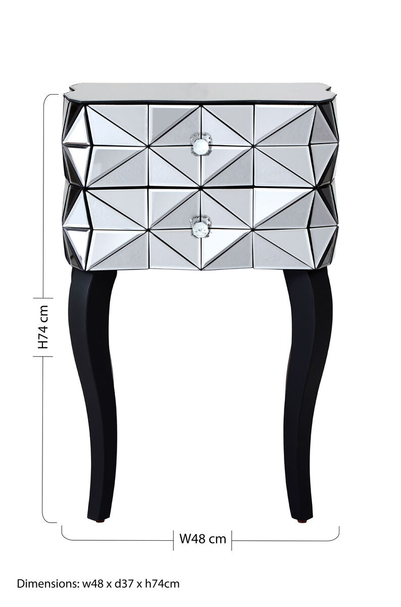 Soho 2 Drawer  Bed Side Table in 3D effect