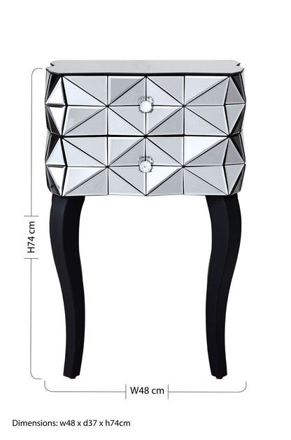 Soho 2 Drawer  Bed Side Table in 3D effect