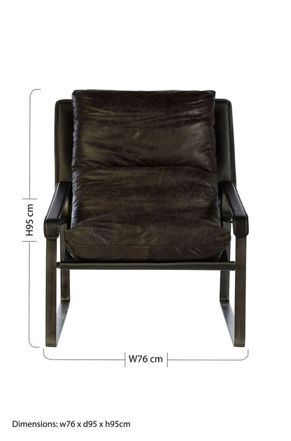 Hoxton Dark Brown Leather Lounge Chair