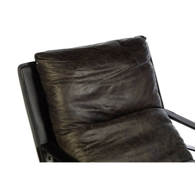 Hoxton Dark Brown Leather Lounge Chair - Image 7
