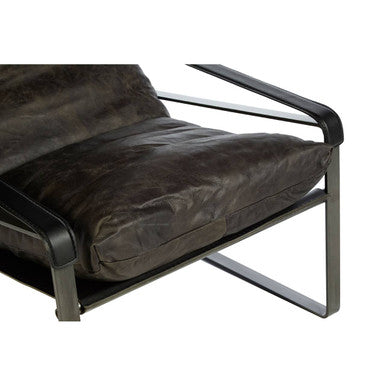 Hoxton Dark Brown Leather Lounge Chair - Image 8