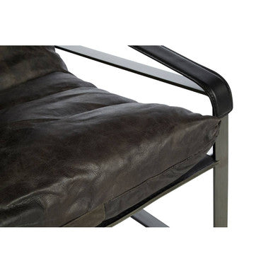 Hoxton Dark Brown Leather Lounge Chair - Image 9