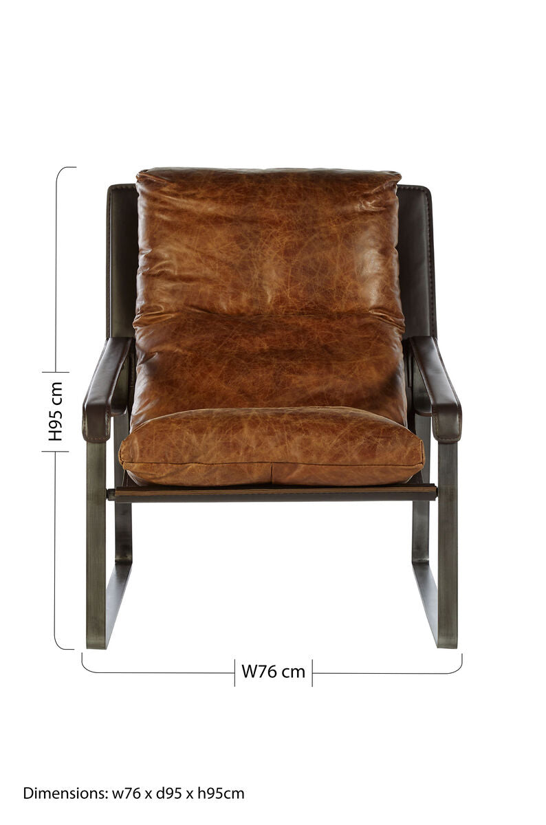 Hoxton Light Brown Leather Lounge Chair