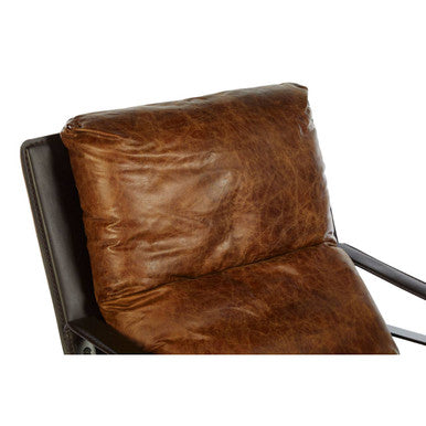 Hoxton Light Brown Leather Lounge Chair - Image 5