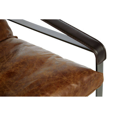 Hoxton Light Brown Leather Lounge Chair - Image 7