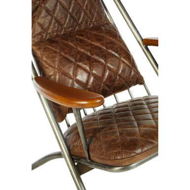 Hoxton Genuine Brown Leather Chair - Image 8