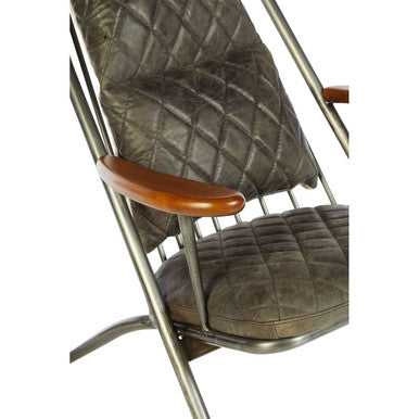 Hoxton Genuine Grey Leather Chair - Image 6