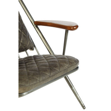 Hoxton Genuine Grey Leather Chair - Image 7