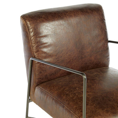 Hoxton Brown Leather Lounge Chair - Image 8