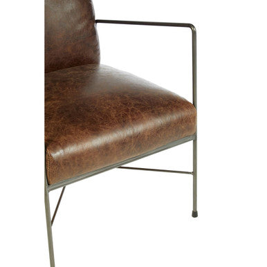 Hoxton Brown Leather Lounge Chair - Image 9