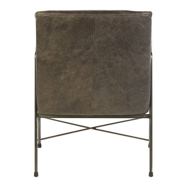 Hoxton Grey Leather Lounge Chair - Image 4