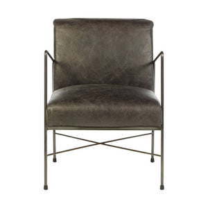 Hoxton Grey Leather Lounge Chair
