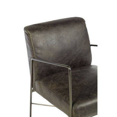 Hoxton Grey Leather Lounge Chair - Image 5