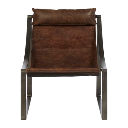 Hoxton Brown Leather Sling Chair