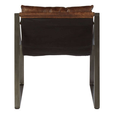 Hoxton Brown Leather Sling Chair - Image 6
