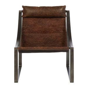 Hoxton Brown Leather Sling Chair