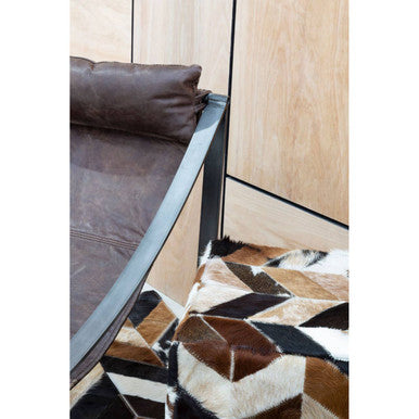 Hoxton Brown Leather Sling Chair - Image 9